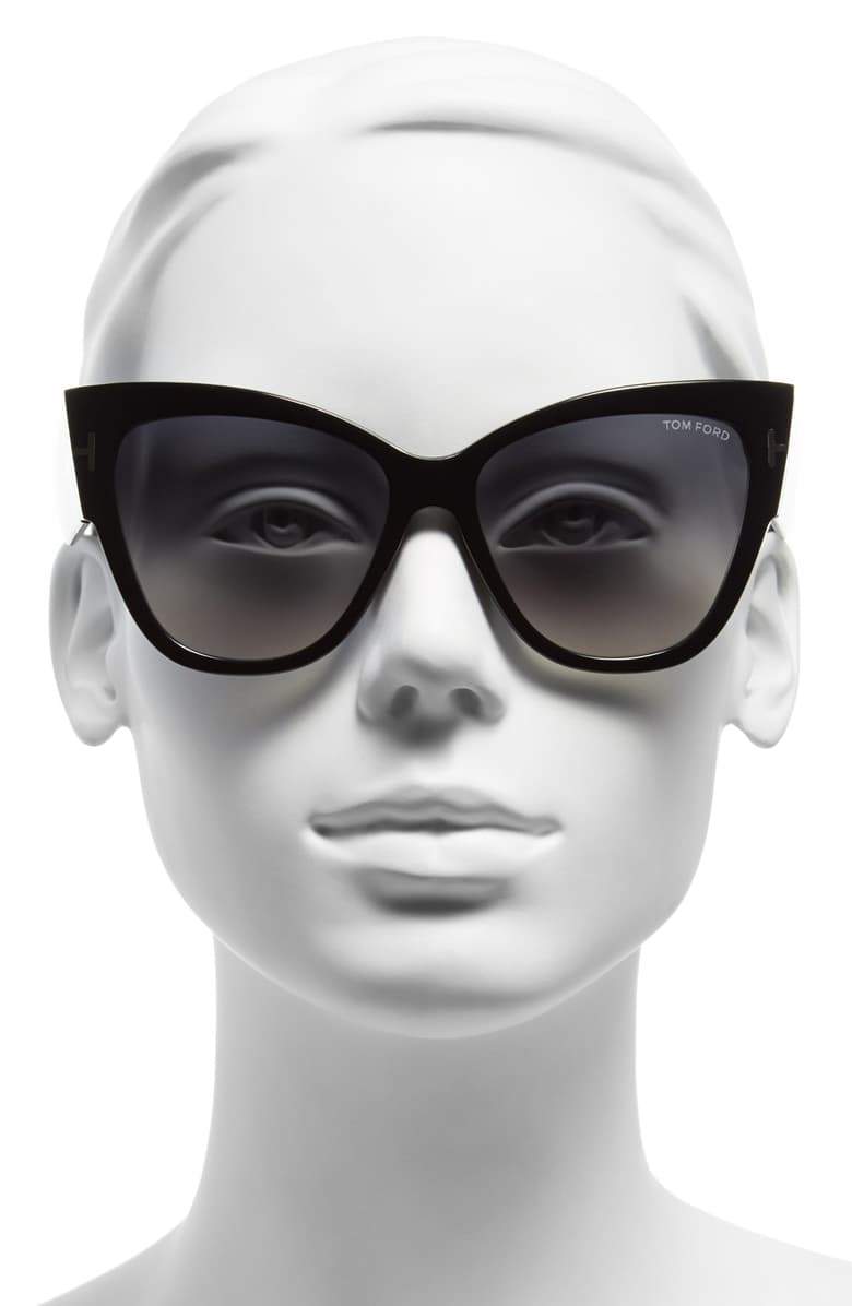Anoushka 57mm Gradient Cat Eye Sunglasses grey