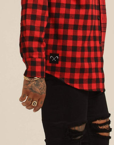 SAINT MORTA DUO LS FLANNEL SHIRT RED/BLACK