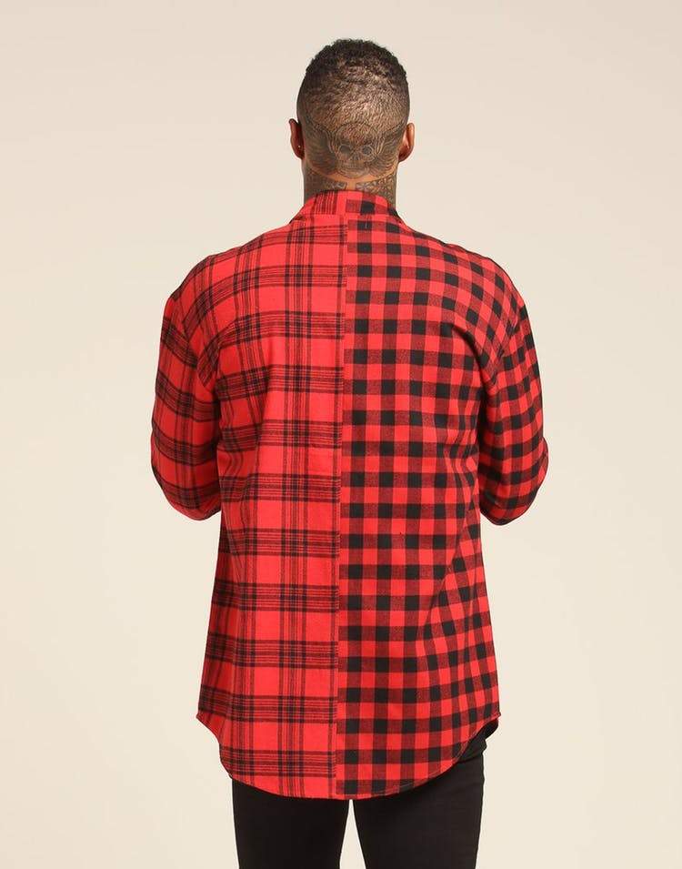 SAINT MORTA DUO LS FLANNEL SHIRT RED/BLACK